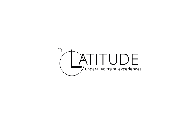 Latitude Logo comprised of the word Latitude with subtitled Unparalled Travel Experiences. The letter L is encircled like the globe, and a degree mark is placed in the upper left.